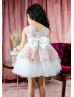 Satin Tulle Peplum Lace Flower Girl Dress